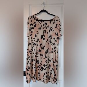 Soma Cool Nights Short Sleeve Sleep Shirt Leopard Print Size Large